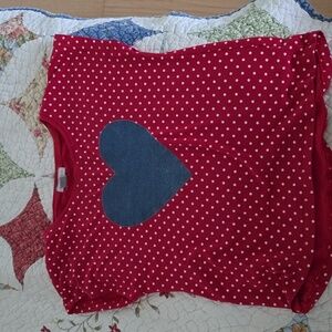 Petition Lem Red White Polka dot top sz 5